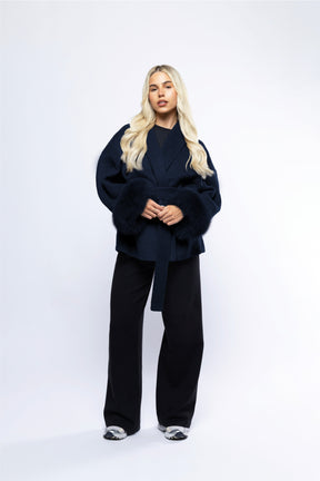 Blazer Aveludado com laço - Azul