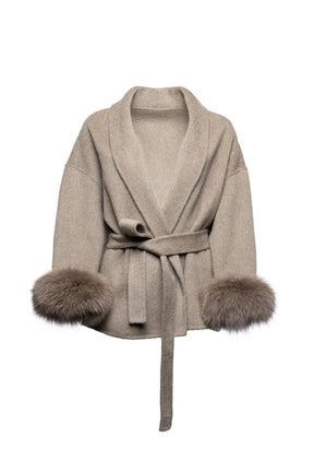 Blazer Aveludado com laço - Avelã